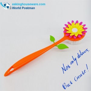 AKLBB001 Long Handle Flower Shaped Bath Soft Cleaning Brush