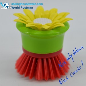 AKDB002 Small Handy Flower Shaped Kitchen Cleaning Dish Brush