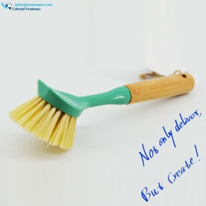 Akbrand Bamboo Handle Dish Cleaning Brush in Tiff. Color