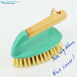 Akbrand Bamboo Handle Scrubbing Cleaning Brush Shoes Brush Clothes Brush in Tiff. Color