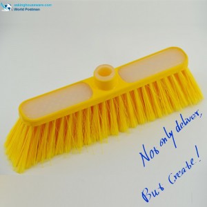 Akbrand Round Rim Plastic Broom Head with Soft TPR Bordure