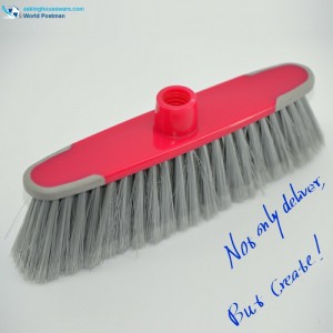 Akbrand Round Rim Plastic Broom Head with Soft TPR Both Sides Bordure