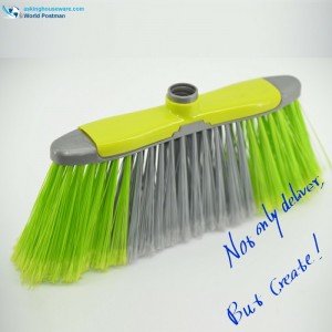 Akbrand Plastic Broom Head with Shuttle Shape Brush Board and Long Colorful Bristles