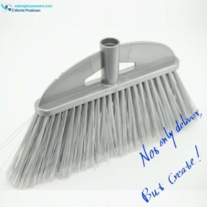 Akbrand Plastic Broom Head with Simple Brush Board and Long Grey Bristles