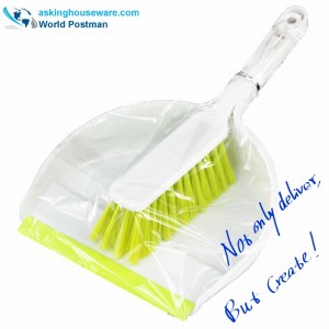 Akbrand Dustpan Brush Broom with Long Handle