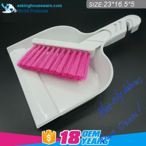 Akbrand Small Size Dustpan Brush Broom with L Shape Brush