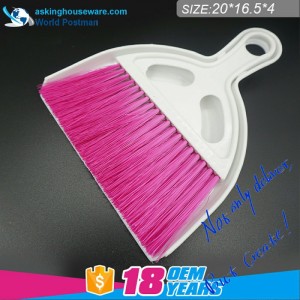 Akbrand Small Size Dustpan Brush Broom with half-moon-shape dustpan and brush