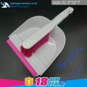 Akbrand Square Dustpan Brush Broom with Handle Lock