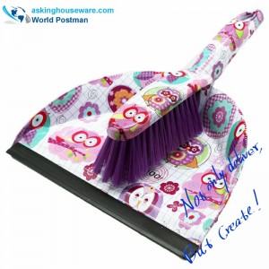 Akbrand Water Mark Dustpan Brush Broom with PVC Line at Dustpan Entrance