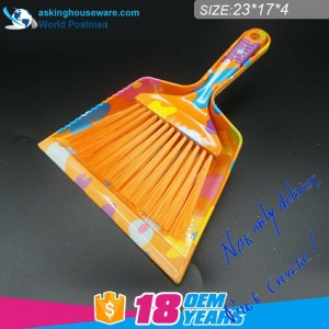 Akbrand Yellow Flower Water Mark Ladder-shaped Dustpan Brush Small Size Broom